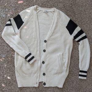 Forever 21 Varsity Knit Cardigan Baseball Preppy
